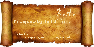 Krompaszky Antónia névjegykártya